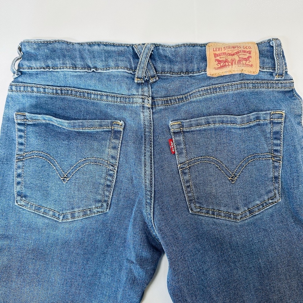 Levi's Girls Size 14 Regular Rise Flare Blue Denim Bootcut Pockets Adjustable - Picture 7 of 10